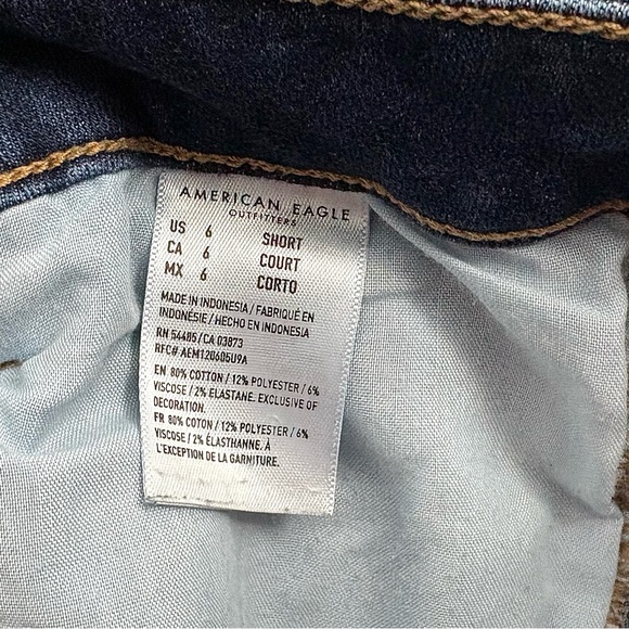 American Eagle AE Dark Blue Wash Jegging Crop Jean size 6 short - Picture 5 of 12